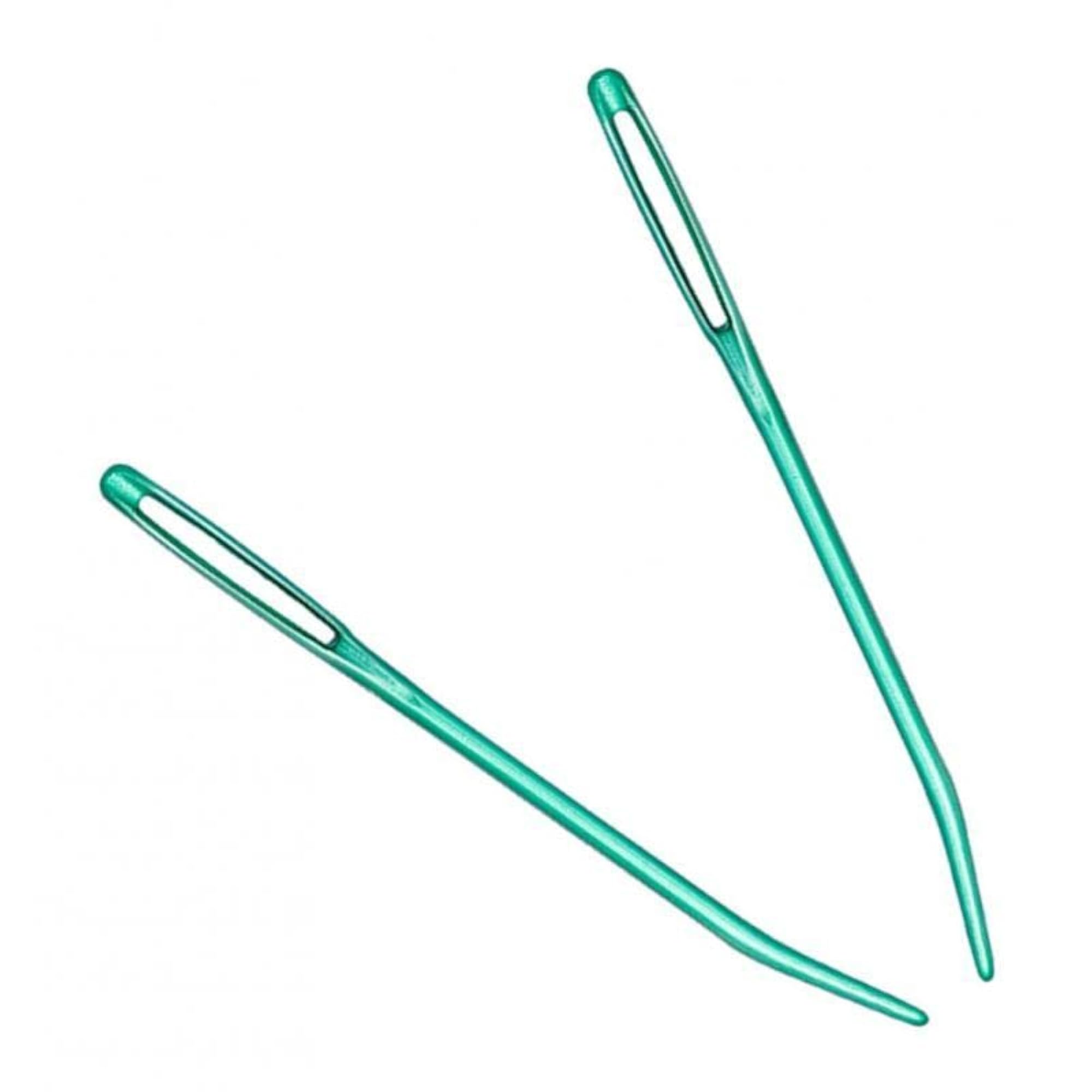 5x2pcs Aluminium Large-Eye Bent Tip Tapestry Darning Needles