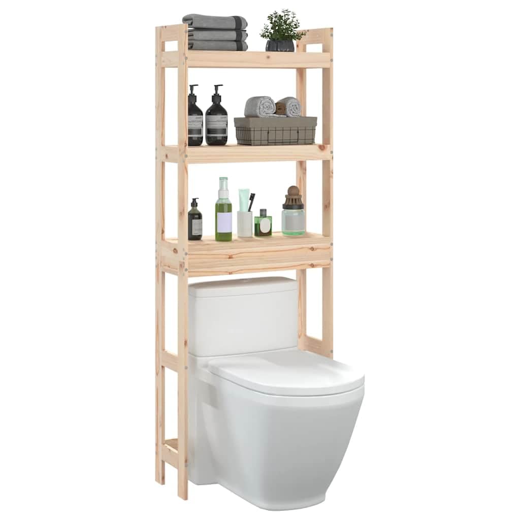 Solivagant Toilettenregal 63x26x171 cm Massivholz Kiefer, Badzubehör,Handtuchhalter, 10.54 kg-824658