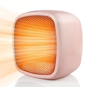 Portable Space Heater, YOUCIDI 1000W/800W Ceramic Electric Heater, Compact Small Warmer, Heat Up in 2 Seconds, Safe and Quiet for Office Room Desk Indoor Use (Pink)
