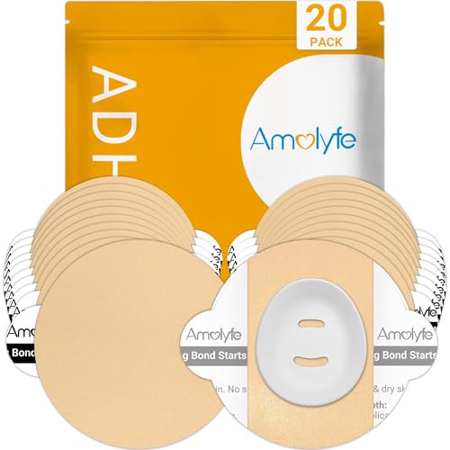 Dexcom G7 & Stelo Over Patches Waterproof, Amolyfe 20 Pack Dexcom G7 Overpatches, Bump-Proof with Hard Cap, Breathable, Medical Adhesive, 15-Day CGM Protection (Beige)