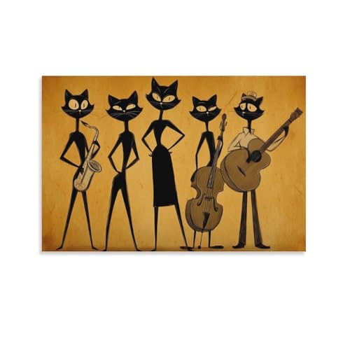 Affiche de chat musique 50x75cm pour habiller un mur vide de salon