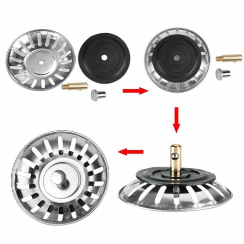 Coladores de acero inoxidable para desagüe de cocina 2 piezas miniatura 2