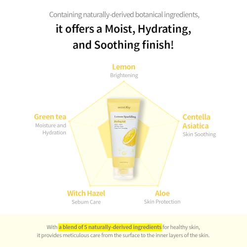 SECRETKEY Lemon Sparkling Peeling Gel 5.07 fl. oz (150 ml), Deep Cleansing, Exfoliation, Skin Moisturization, Low Irritation for Sensitive Skin, Vitamin C and Refreshing Carbonated Water Synergy - Image 9