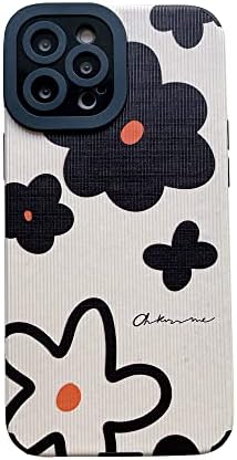 Fashion Cute Flower Painting Phone Case Compatible with iPhone 12 Pro Max Cases Soft Silicone Shockproof Protection Cover for Apple iPhone 12 Pro Max - White
