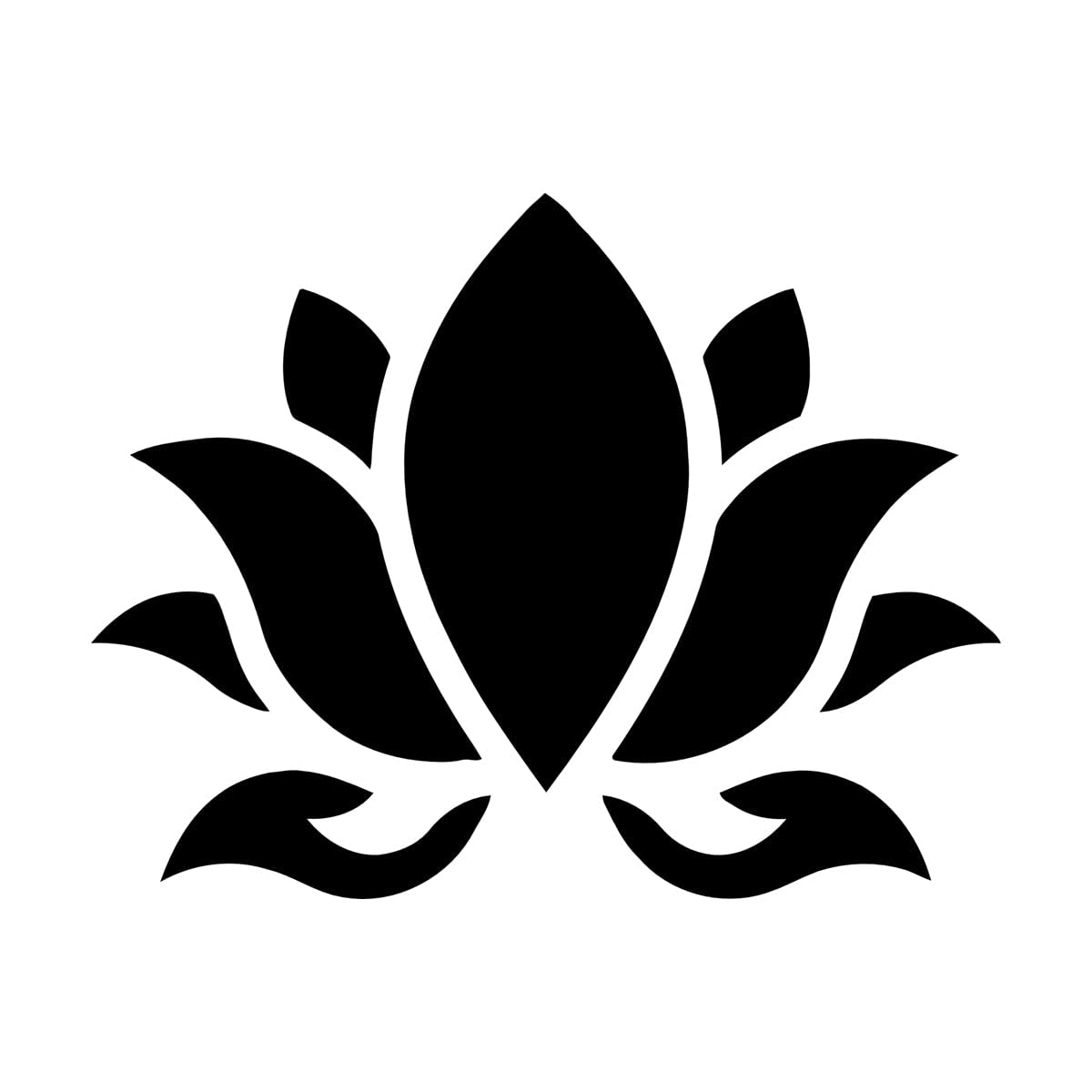 Lettering Stickers Lotus Flower Buddhism Hinduism Yoga 36x46.5cm Art Decoration Small Black