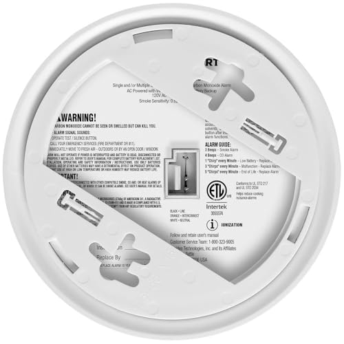 BRK First Alert SMICO100-AC Interconnect Hardwire Combination Smoke & Carbon Monoxide Alarm with Battery Backup, 5 Pack - Thumbnail 7