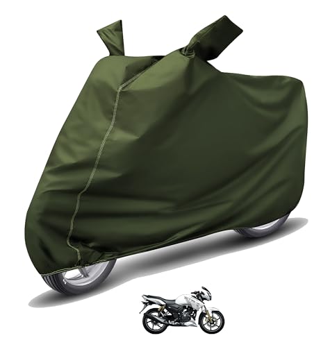 Image of Auto Hub Waterproof Bike Cover Compatible with TVS Apache RTR 180 Dustproof, UV Protection Two Wheeler Bike Apache 180 Cover - Green