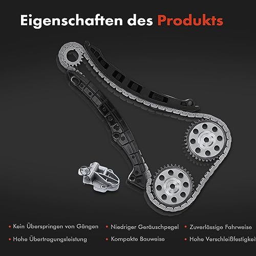 Steuerkettensatz für Cordoba Ibiza III/IV Fabia II Rapid Roomster Polo 1.2L Benzin 2007-2021 03C109158A