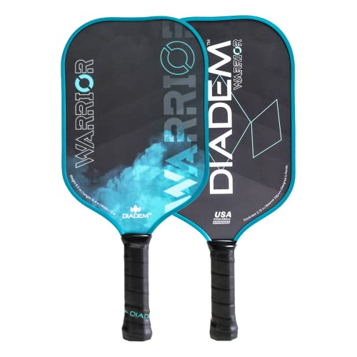 Diadem Warrior Pickleball Paddle | 3X L-Core Hybrid Nomex Polymer Honeycomb Core, Grit Paint Surface For Spin, Control And Power | Indoor/Outdoor | Usapa Approved (Teal) #TOP1