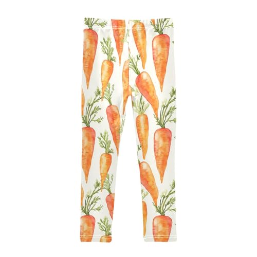 Orange Carrot Girls Leggings,Workout Leggings for Girls Toddler Athletic Legging Size for 3-10T2