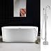 Woodbridge 67" Whirlpool Water Jetted and Air Bubble Freestanding Bathtub Overflow and Drain BTS1606,with Chrome Faucet F0002, B-0030 + F-0002