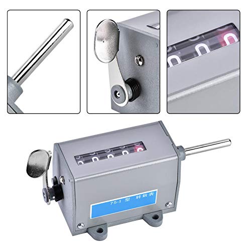 Image of Oumefar Resettable Rotary Counter 75-I 5 Digits Display Mechanical Resettable Rotary Revolution Counter