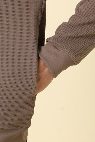 Image of Allen Solly Men's Cotton Blend Casual Sweatshirt with Half Zip and Straight Pocket