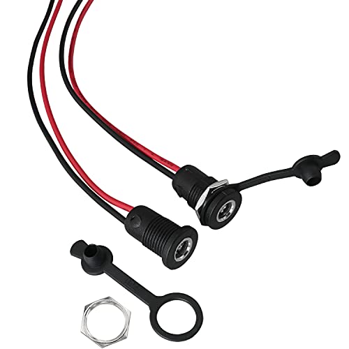 5.5 X 2.1 Mm Dc Power Jack Socket Luorng 5Set 50V 10A 2.1Mm X 5.5 Mm Male And Female Panel Mount Connector Adapter With Pre-Soldered Wires And Waterproof Plug For Mp3 Phone Audio Video Cctv #TOP1
