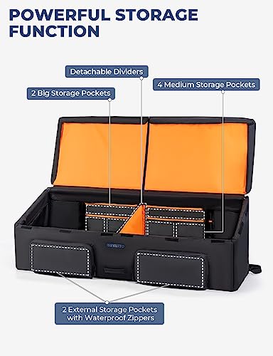 ISSYAUTO Full Size Truck Bed Cargo Box Organizer for Pickup, Waterproof Truck Bed Cargo Bag, Storage Organizer Carrier Accessories for Groceries, Golf, Easily Slide in and Out, Easy Access
