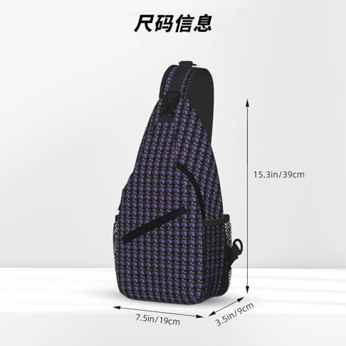 Bolsa de pecho cruzada elegante con estampado diagonal de lavanda 4