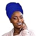 Ankara African Print Soft Headwraps Headband Long Hair Head Wrap Scarf Turban Tie Jersey Knit African head wraps (13. Royal Blue)