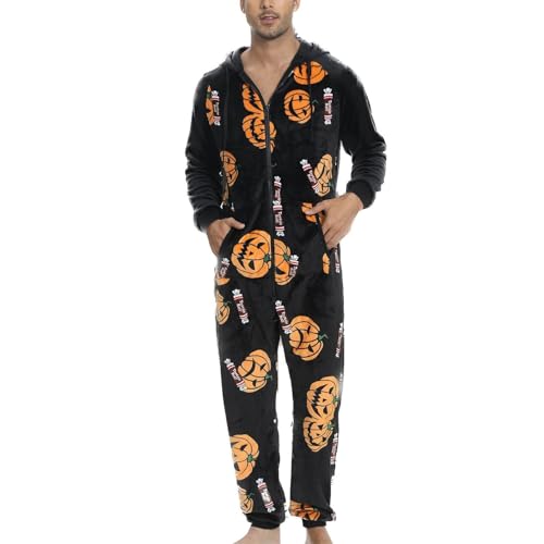 Men's Christmas Pajamas Halloween Onesie Sleepwear One Piece Warm Cute Fleece Winter Fall Soft Comfy Spring Pjs