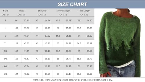 Womens Vintage Argyle Pullover Sweaters Casual Crew Neck Long Sleeve Oversized Boho Knit Sweater Tops3