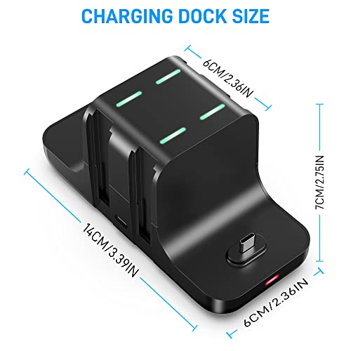 Gldram 6 In 1 Switch Charger Dock Station For Nintendo Switch & Oled & Lite Accessories, Charging Dock Storage Stand For Nintendo Switch Joycon And Pro Controller With Usb C Charging Cable, Black #TOP6