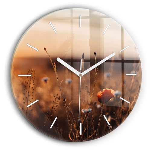 Horloge en verre 30 cm moderne silencieuse murale Wallfluent