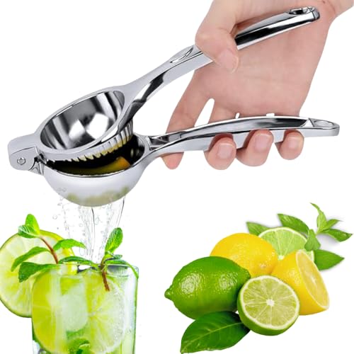 HOMEGLOW · Exprimidor de Limón Manual de Acero Inoxidable Grande · Prensa Cítricos para Limones y Limas · Resistente Ergonómico para Cocina Doméstica y Profesional