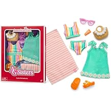 American Girl، AG Sisters Beachy Chic Fashion Set، ملابس دمية، لدمى مقاس 14.5 بوصة، 8 قطع، للأعمار من 4+ عامًا