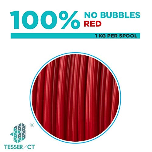 Image of Tesseract Premium PLA + 1.75mm 3D Printing Filament | Dimensional Accuracy + /- 0.03mm | Compatible with Most FDM Printers | 1 KG 3D Printer Filament - PLA Red (Quantity 10)
