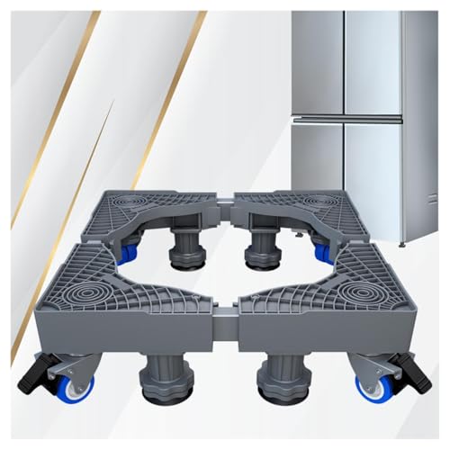 WXJHNYBS Base para Lavadora 8 Columnas De Apoyo Base Regulable para Nevera Amortiguamiento Soportes para Lavadoras-Secadoras Refrigerador,8patas-4ruedas