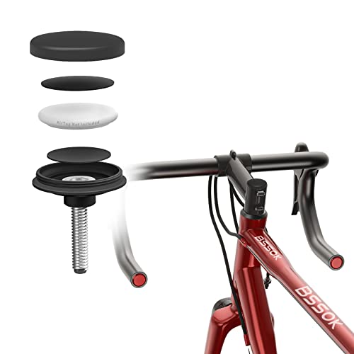 BSSOK AirTag Fahrradhalterung versteckt, Anti-Diebstahl Fahrradhalterung Air Tag Fahrradhalterung Matt - Wasserdicht für MTB-Fahrräder mit 31,8mm Steuerrohr (AirTag Nicht im Lieferumfang enthalten) Cover