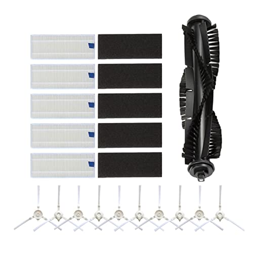 Side Brush+Filter with Sponge Kit Fit for 360 S6 Vacuum Cleaner Kit Fit for Rowenta Fit for Explorer Fit for Series 20 Fit for Robot Vacuum Cleaner Spare Parts Vacuum Cleaner Parts