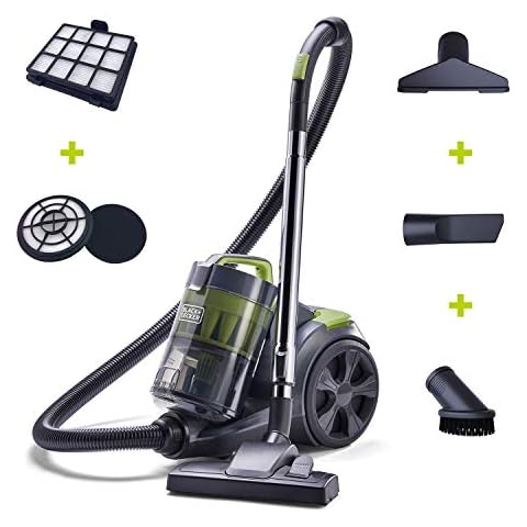 BLACK+DECKER Bagless Canister Multi-Cyclonic Vacuum Cleaner with Anti-Allergen HEPA Filter, Gray (BDXCAV217G) Cover