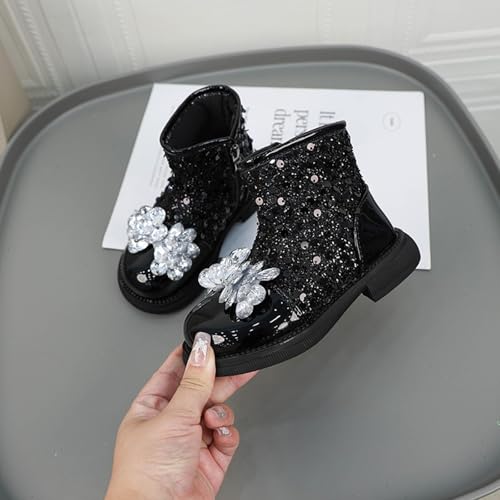 IWIHMIV Girls Ankle Boots Side Zipper Ankle Booties Fall Boots Dress Boots Outdoor Non Slip Warm Shoes High Top Walking Boot4