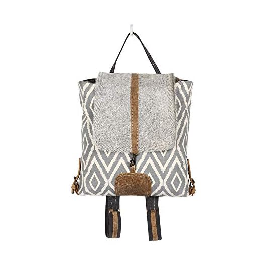 Myra Bag Artist's Impression Upcycled Canvas & Leather Backpack S-1333