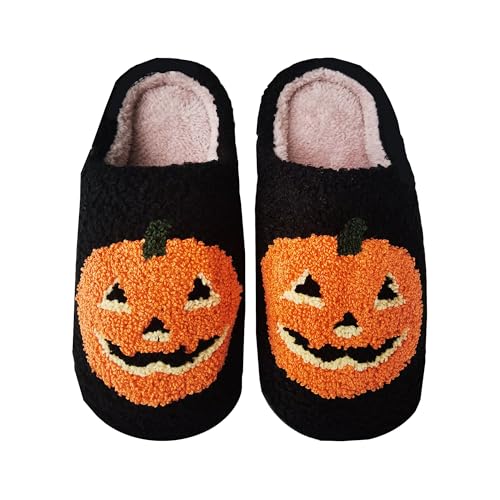 DRUGS ARE BAD Halloween Slippers for Women Men Spooky Lantern Pumpkin Slippers Soft Warm Plush House Indoor Outdoor Slippers