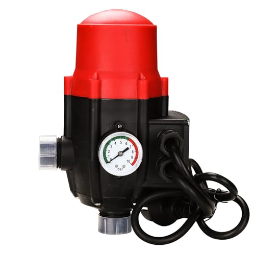 Jopassy 1100W 9000l/h Pumpensteuerung, Druckschalter für Wasser mit Kabel, Druckwächter 10 Bar, IP65 Druckwächter Durchflusswächter für Hauswasserwerk Pumpe Brunnenpumpe(1.5-2.2 Bar）