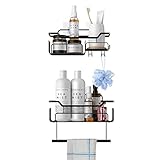 Joyvita 2 Piezas Estanteria Ducha sin Taladros, Estante de Pared Multifuncional para Cocina o Baño