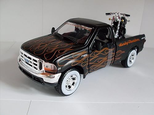 Maisto 1:24 Vehículos Miniatura Ford F-350 y Harley Davidson miniatura 2