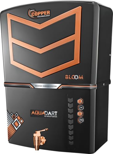 AquaDart Mineral RO+UV+UF 12 Liter RO + UV + TDS ADJUSTER Water Purifier With Copper Charge Technology Black & Copper Best For Home and Office (Made In India) view 2