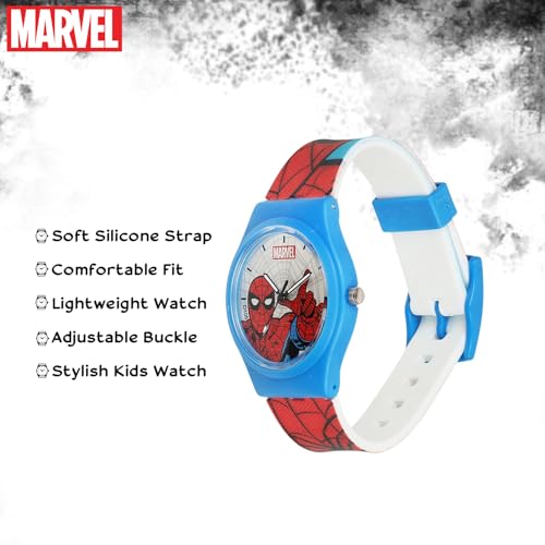 Image of Marvel Spider Man Kids Analog Wrist Watch for Boys | Soft Silicone Strap | Lightweight Comfortable Watch for Children | Adjustable Buckle Casual Daily Wear Watch for Kids