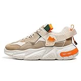 GSIGUL Men's Running Shoes Tennis Walking Shoes Athletic Gym Casual Shoes Fashion Sneakers for Men Khaki Size 9