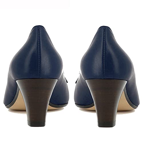 Image of LEHOOR Women Vintage Chunky Block Heel Pumps Shoes Square Pointed Toe Slip On Formal Office Work Business Loafers Shoes Suede Snakeskin Cone Heel Oxford Shoe Ladies Professional Chic Fall 4-11 M US