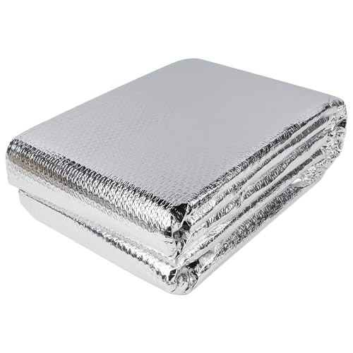 winemana Window Insulation Roll, 48IN x 15FT Reflective Heat Shield Bubble Film, Double-Sided Aluminum Foil Insulation, Weatherproof Garage Door Cover for Windows, RV, Basement, Winter & Summer