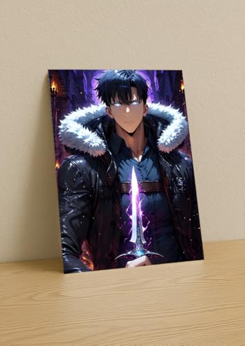 Image of NIJUKA Anime Printed Metal sheet Poster For Home And Room Decoration | For Anime Art Fans Boys And Girls (Jin wo job change)
