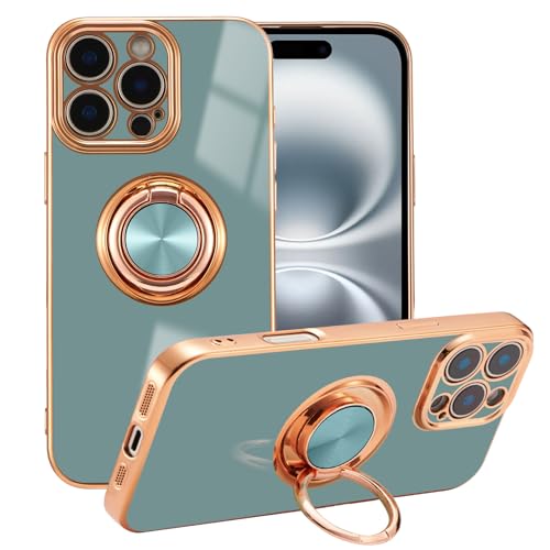 Protection iPhone 16 Pro Max silicone gris et liseré doré chic