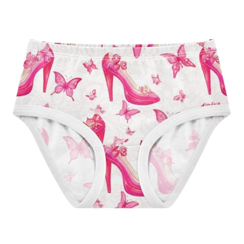 Fancy Toddler Underwear Floral 2t Cotton Panties for Girl Pink High Heeled Shoes Butterflies Kids Briefs Undies