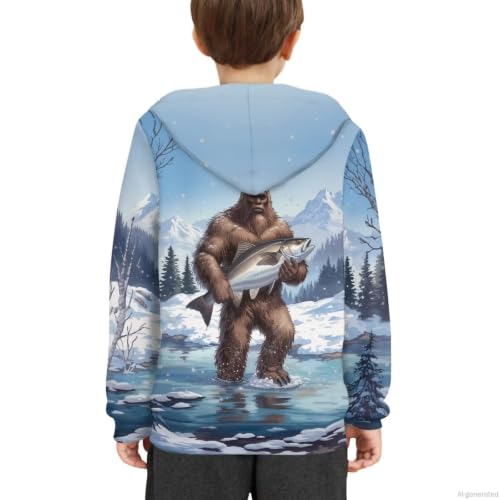 Image of WELLFLYHOM Boys Hooded Sweatshirts Hoodie Pullover Cool Graphic Crewneck Blouses Size 6-16