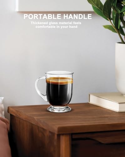 LUXU-17-OZ-Glass-Coffee-Mugs-4-Count-Large-Clear-Mugs-With-Handles-for-Hot-and-Cold-Beverages-Durable-for-Tea-Cappuccino-Latte-Coffee-Juice-Milk-Hot-Chocolate-Beer