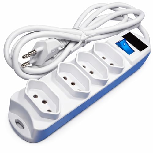 Extensão Elétrica Régua 4 Tomadas 1,5m Com Interruptor Liga/Desliga E Fusível Filtro De Linha Bivolt Puro Cobre Tripolar Entrada 3 Pinos NOVO Padrão PREMIUM