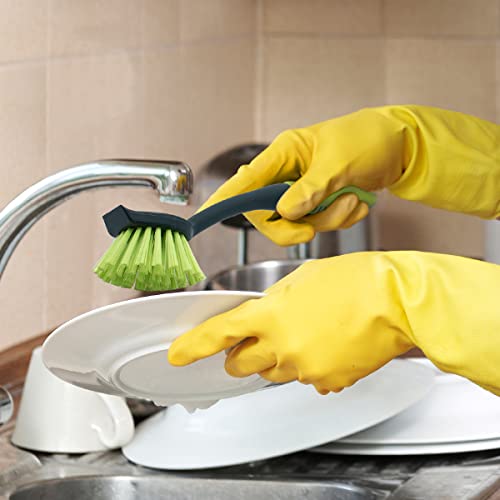 Image of Pine-Sol Scrub Brush Set - Long Handle Cleaning Brushes with Heavy Duty Bristles and Comfort Grip - Scrubbers for Kitchen, Household, and Dishwashing, 2 Piece Set (Pack of 12)